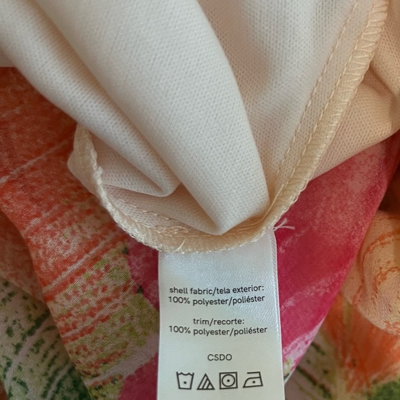 VENUS Tropical Maxi Dress Women’s Size 6 Empire Waist Pink and Green Floral - Picture 6 of 8